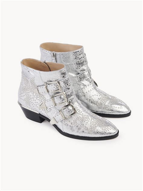 chloe susanna silver|chloe short boots.